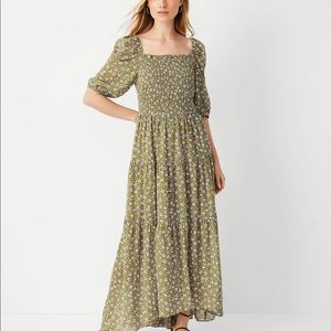 Ann Taylor Floral Smocked Bodice Maxi Dress. Size 8.